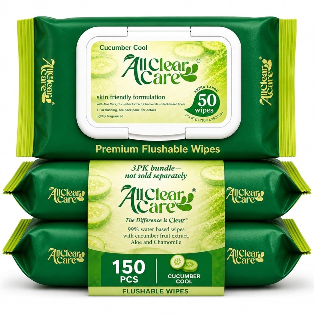 Flushable Wipes, Aloe, Cucumber and Chamomile, Sewer & Septic Safe, Extra Large