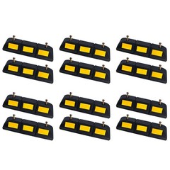 12 Pc Parking Stopper for Garage Floor, Heavy Duty Rubber Car Wheel Curb Stopper