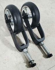 PAIR Caster Wheel & Fork Assy Ki Mobility Focus CR Tilt in Space Wheelchair 5”