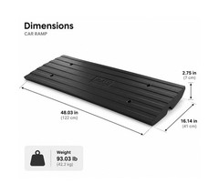 Pyle Car Driveway Curbside Bridge Ramp – Heavy Duty Rubber Threshold Curb Ram…