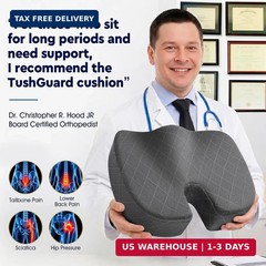 TushGuard Seat Cushion – Memory Foam Sitting Pillow for Office Chair, Car Seat,