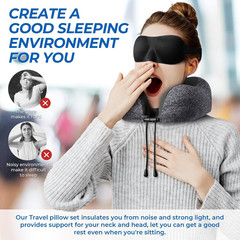 ExploreBliss Travel Pillow, Pillows for Sleeping Medium, Grey