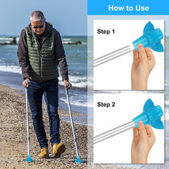 Tripod Walking Cane Tip, Glow in The Dark, Non-Slip Rubber Base, Fits Most 3/…