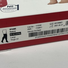 Jobst Opaque Thigh High Compression Stocking Natural 15-20 mmHg 115555 LARGE