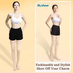 Myshear 20-30 mmHg Compression Stockings for Women and Men, Medium, Beige