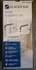 Glacier Bay Toilet Support Rail Adjustable Grab Bar White 1005 152 297 Open Box