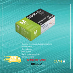 Nitrile Gloves Black Dust Free 1000 Piece Heavy Duty XS-S-M-L-XL