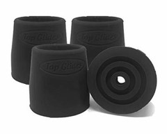 Top Glides Steel-Reinforced Walker Glide Tips Commode Bath Bench Rubber Tips,4PC