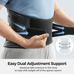 Adjustable Lower Back Brace Lumbar Support Waist Belt For Men Women Pain Relief