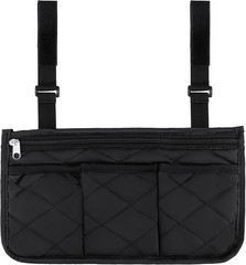 Wheelchair Side Bag, Black Walker Bag, Waterproof Armrest Pouch