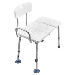 400Lbs Heavy Duty Tub Transfer Bench Shower Chair w/ Back & Shower Curtain Slot