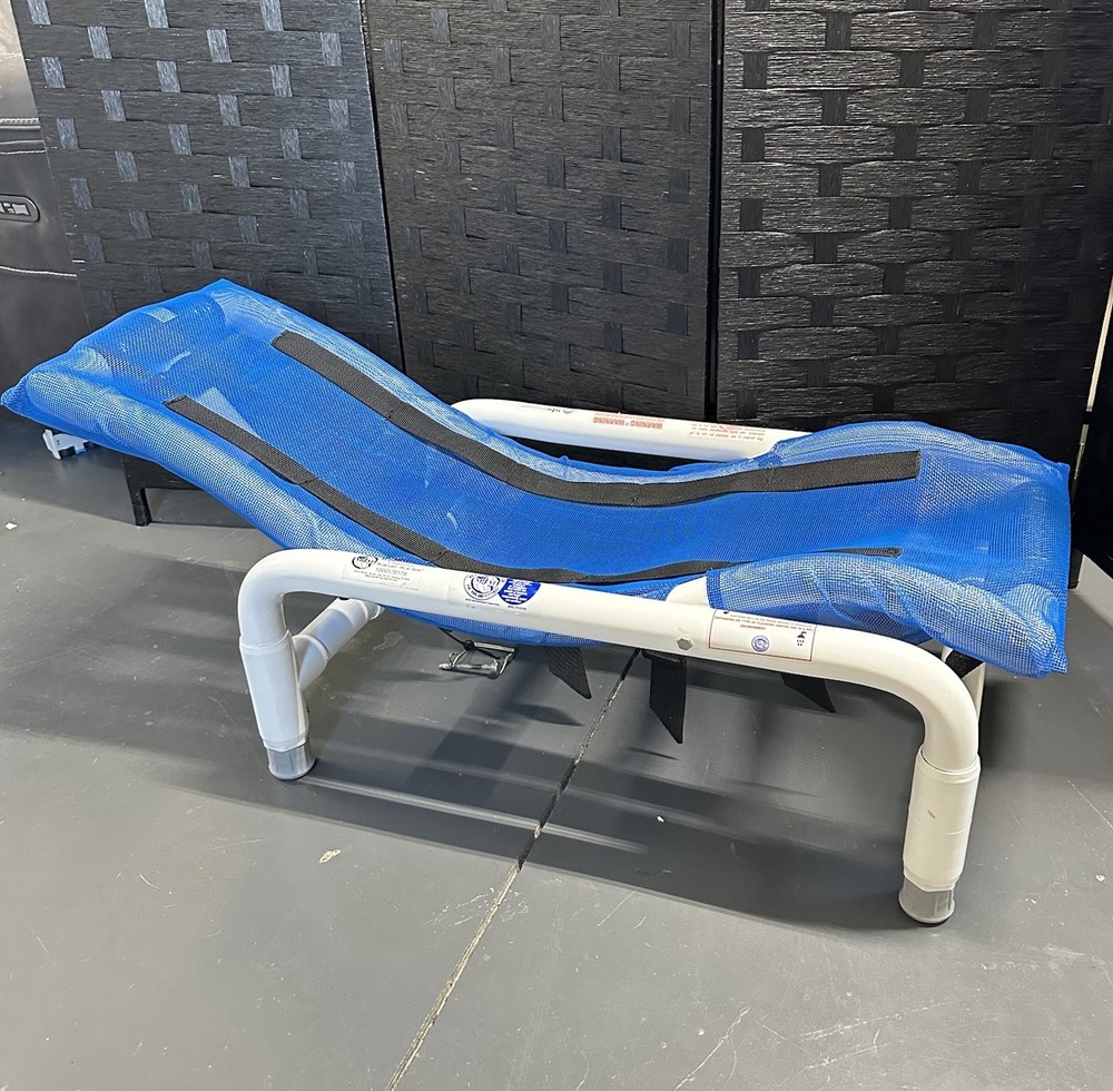 MJM Reclining Multi-Position Shower Bath Chair PVC Mesh 100lb Capacity Blue