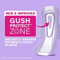Poise Ultra Thin Incontinence Pads with Wings Long Size 60 Count Bladder Leak