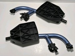 Pair Of Blue Helio C2 Motion Composite Newton Wheelchair Footrest