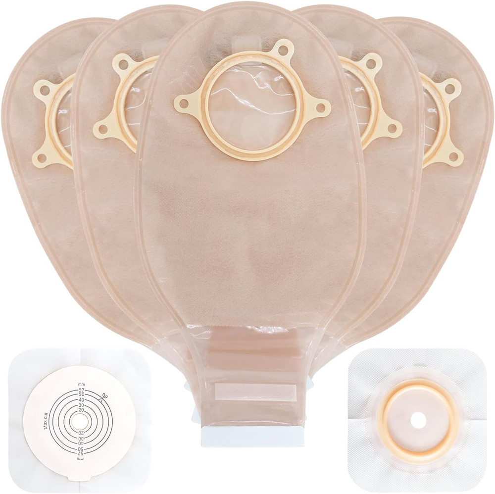 21PCS Ostomy Bags,Colostomy Supplies,Two Piece Drainable Ostomy Pouch for Ileost