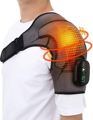 Electric Heated Shoulder Massager With Vibration Massage Brace Joint Pain Relief