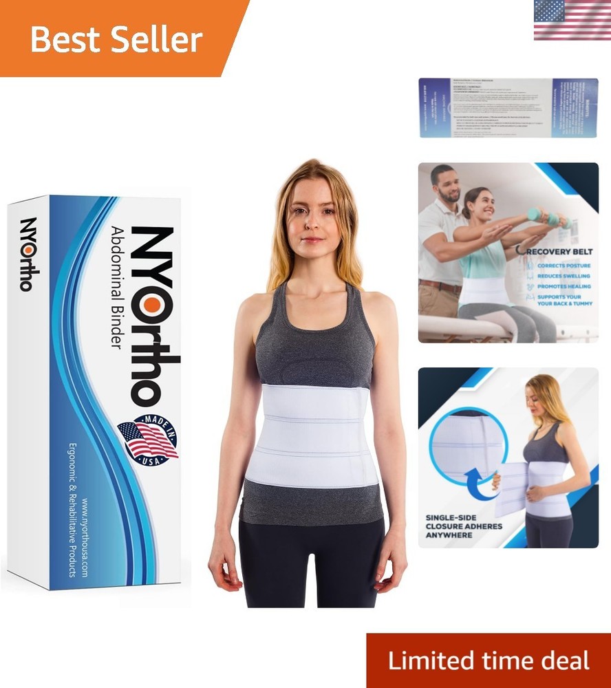 Custom Fit Abdominal Binder for Men and Women – 90-105” Compression Support Wrap