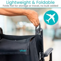 Vive Wheelchair Bag – Universal Storage Backpack for 1 Pack, Black