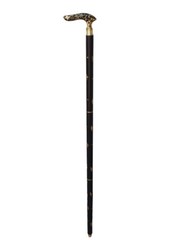 Luxury Brass Floral Handle Walking Cane Wooden Shaft Decorative Gift Stick