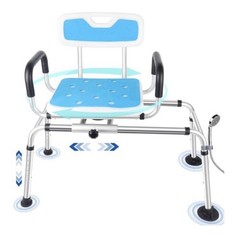 Sliding Tub Transfer Bench Shower Chair w/ 360 Degree Swivel Seat 400 Lbs