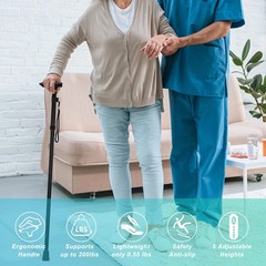 Walking Cane, Folding Cane for Man & Women, Portable Lightweight | 11″, Black