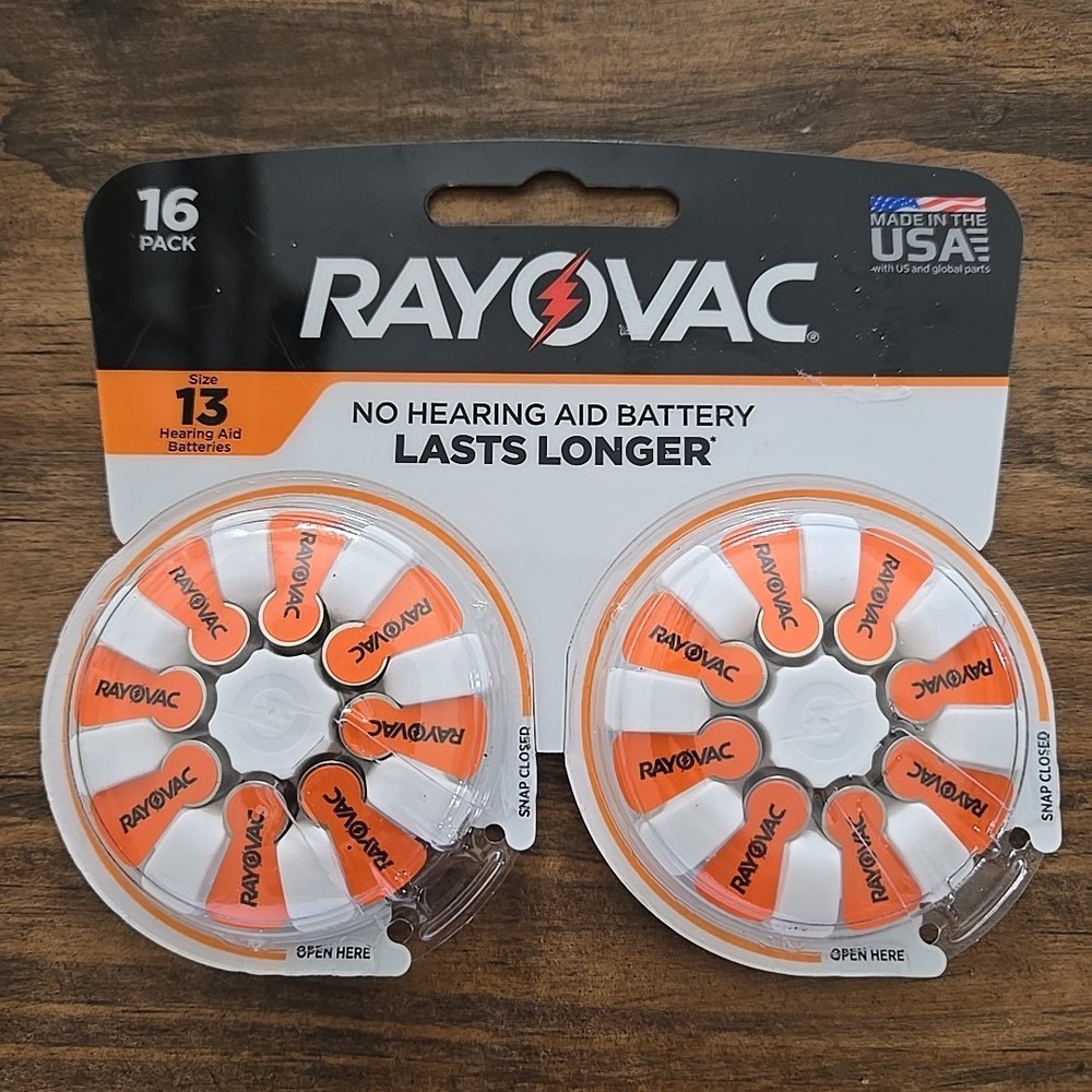 Rayovac 16-Pack: Size 13 Hearing Aid Batteries – Best By October 2024