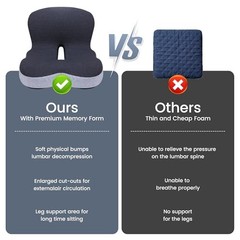Memory Foam Car Seat Cushion – Ergonomic Driver Seat Cushion for Dark Gray