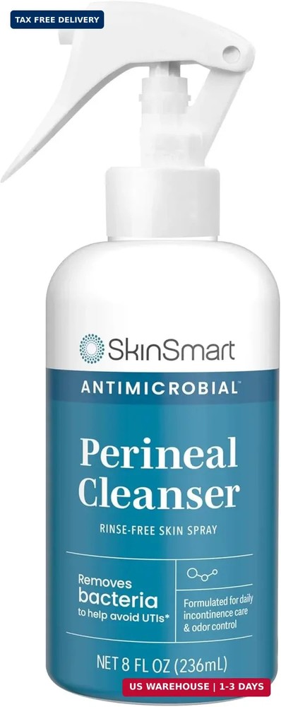 SkinSmart Antimicrobial Perineal Cleanser, Ideal for Incontinence Care and Postp