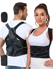 Enthra Posture Corrector for Women and Men with M (Waist 31’‘-39’‘), Black