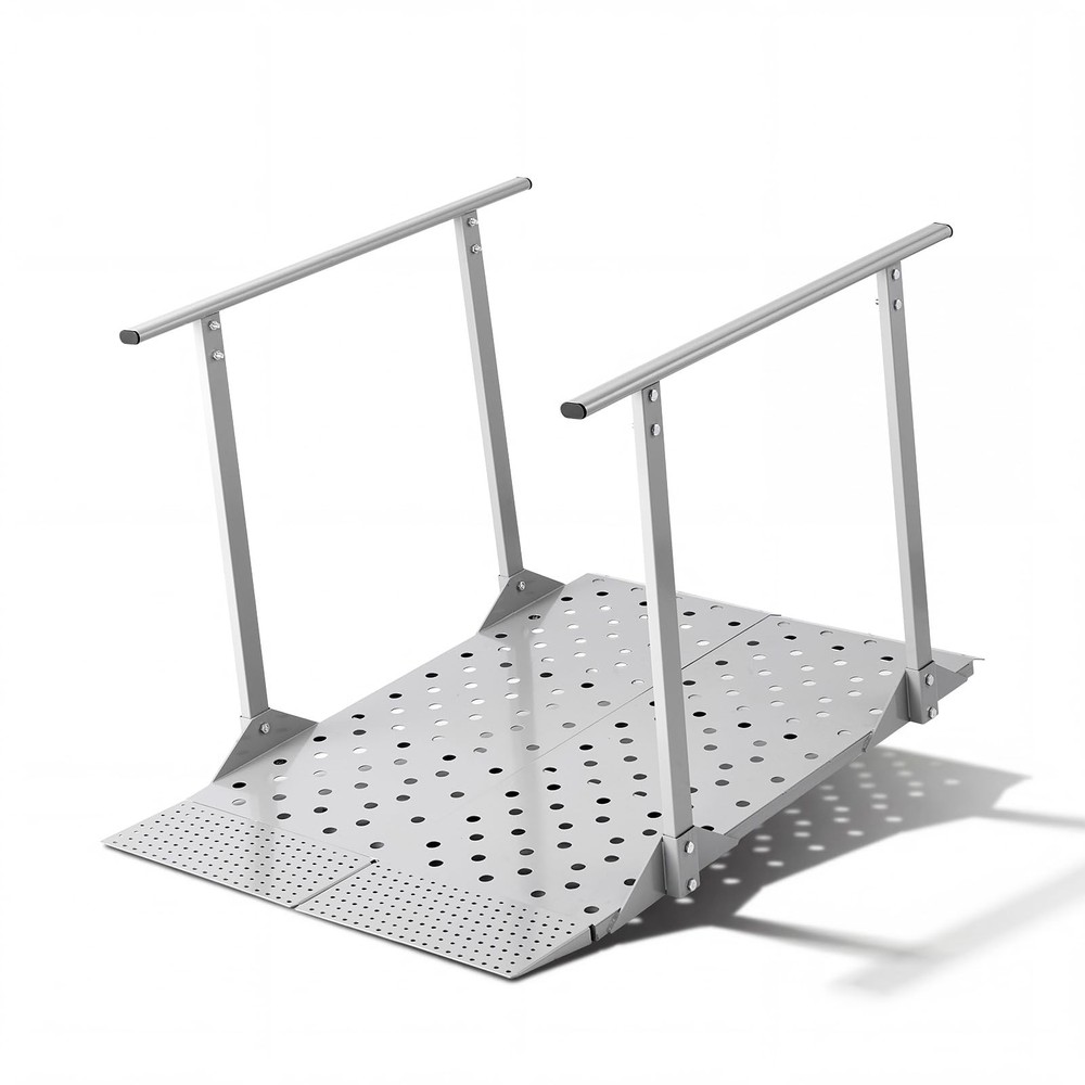 Vevor Wheelchair Ramp Handrails 44.9 X 33.5 In Heavy Duty Handicap Ramp 440 Lbs