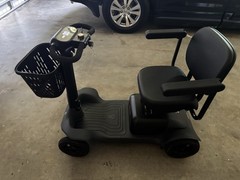 PAISEEC 4-Wheeled Mobility Scooter with Front Basket, Black
