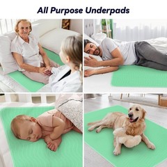 4 Pack 36” x 54” Extra Heavy Absorbency Washable Underpads, Waterproof Nursin…
