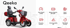 4 Weels Heavy Duty Mobility Scooters 500lbs Capacity 800W 60V20A w/Remote Key