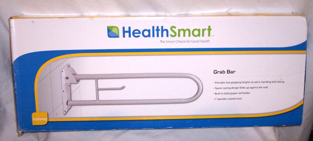 NEW ! HEALTHSMART Wall Mounted Foldaway Grab Bar, Powder Coated Steel 30″
