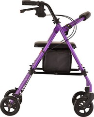 NOVA Journey Steel Rollator Walker – 17lbs 6″ Wheels, Purple – Open Box
