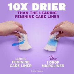Poise Daily Microliners 1 Drop Light Absorbency Long 50 Ct Liners
