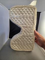 Inventos Corp Lumbar Back Support Beige Quilted Cushion Travel Orthopedic Pillow