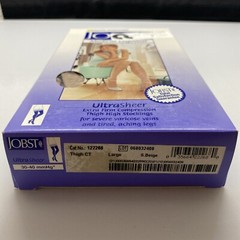 JOBST UltraSheer 30-40 THIGH SILICONE LACE BAND L CLOSED TOE SILK BEIGE STOCKING