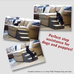 Majestic Pet 3 Step Portable Dog Stairs For Small Dogs To Get On Bed Supports