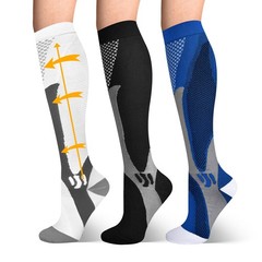 5 Pairs Compression Socks- 30-40 mmHg Knee High for Running&Sports,Ankle Support