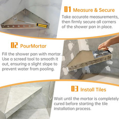 17″X17″X24″ Floating Shower Bench Kit,Custom Shower Seat Corner Bench Seating fo