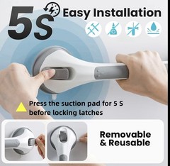 TAILI G9 Shower Grab Bar 16 Inch Suction Cup Grab Bars for Bathroom & Shower