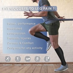 Compression Socks 15-20 mmHg for Men & Women – 8 Pairs for Circulation, Travel,
