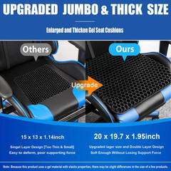 20″ Gel Seat Cushion for Long Sitting Pressure Relief(Jumbo&Thick) – Wheelchair