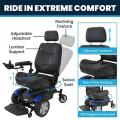 ELECTRIC WHEELCHAIR MODEL V;Key Specs: Top Speed: 4 mph Maximum Drive Range Pe