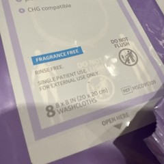 5 Packages Medline ReadyBath Fresh Bathing Cloth Fragrance Free 8/PKG 8×8 in.