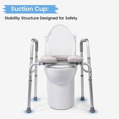 Raised Toilet Seat Commode Bathroom Assist Frame for Elderly, Handicapped 350LB
