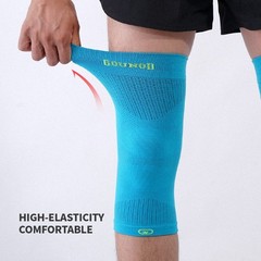 2x Knee Sleeves Copper Silver Compression Brace Support Sport Joint Injury Gel