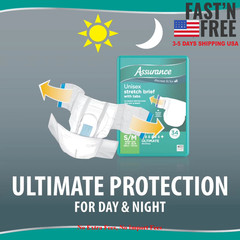 2 Pack Assurance Unisex Stretch Briefs with Tabs S/M 34 Count Each, Total 68 Ct