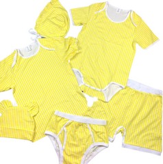 Adult snap crotch shorts Yellow check baby gingham print